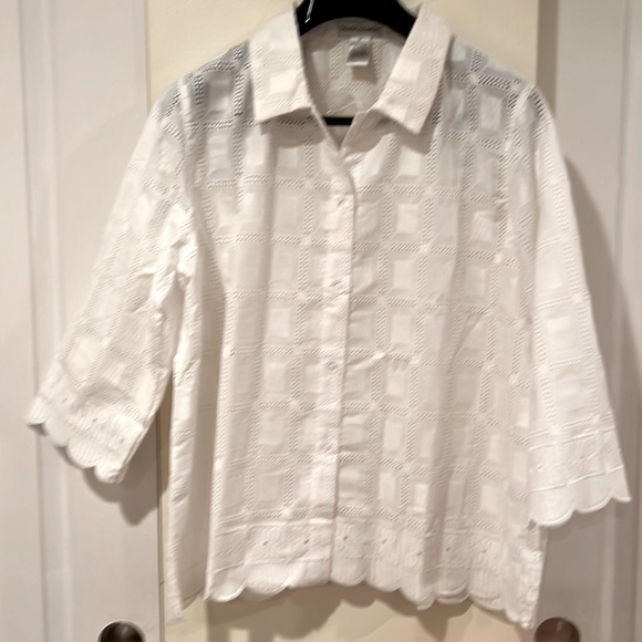 Draper’s & Damon’s Tops - Draper’s & Damon’s White ¾ Sleeve Blouse